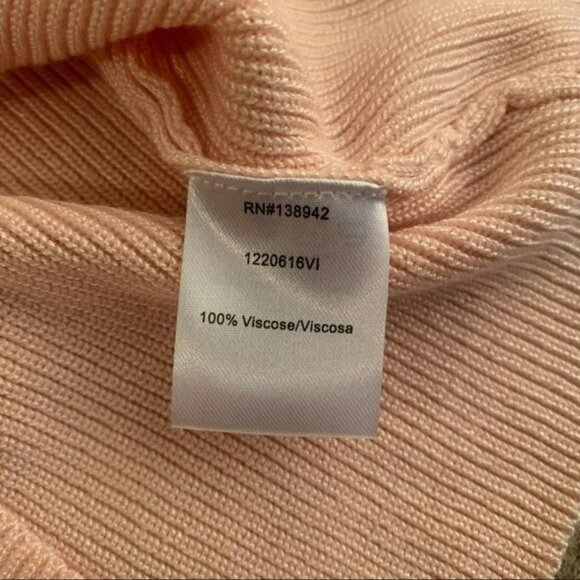 On twelfth women's size small pink ribbed knit sweater with puff long sleeves - Picture 7 of 8